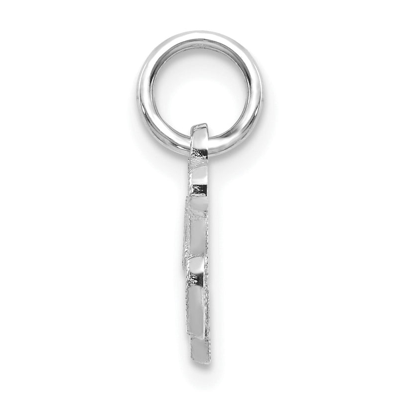 14K White Gold 14Kw Casted Script Letter K Initial Charm