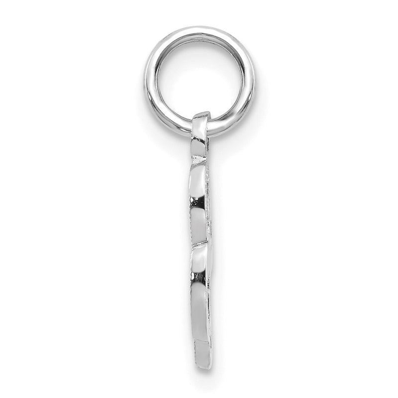 14K White Gold 14Kw Casted Script Letter L Initial Charm