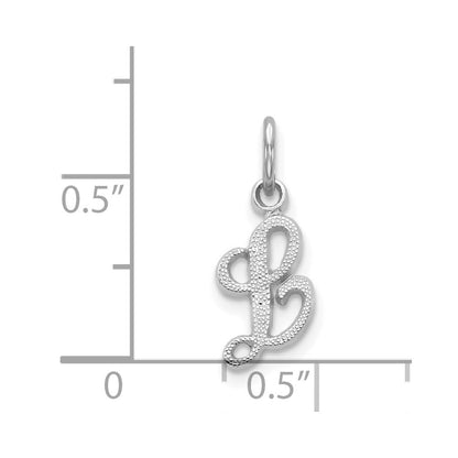 14K White Gold 14Kw Casted Script Letter L Initial Charm