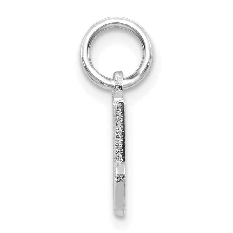 14K White Gold 14Kw Casted Script Letter M Initial Charm