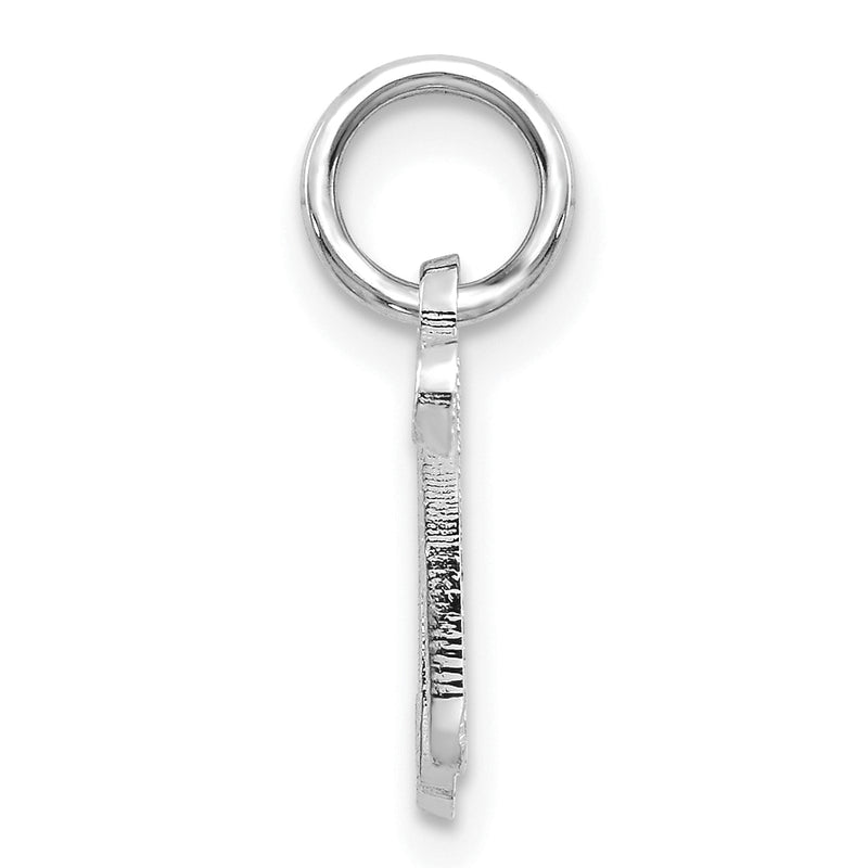 14K White Gold 14Kw Casted Script Letter N Initial Charm