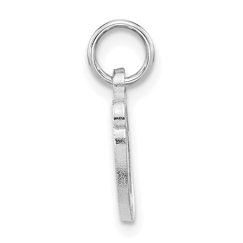 14K White Gold 14Kw Casted Script Letter O Initial Charm