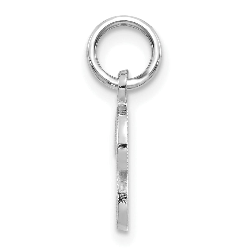14K White Gold 14Kw Casted Script Letter P Initial Charm