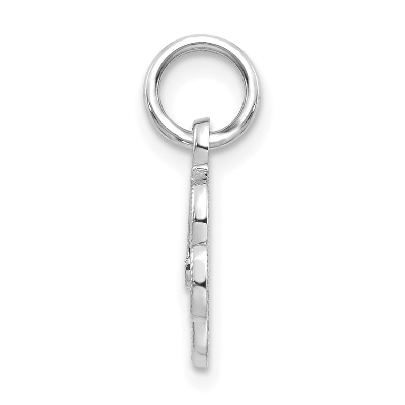 14K White Gold 14Kw Casted Script Letter R Initial Charm