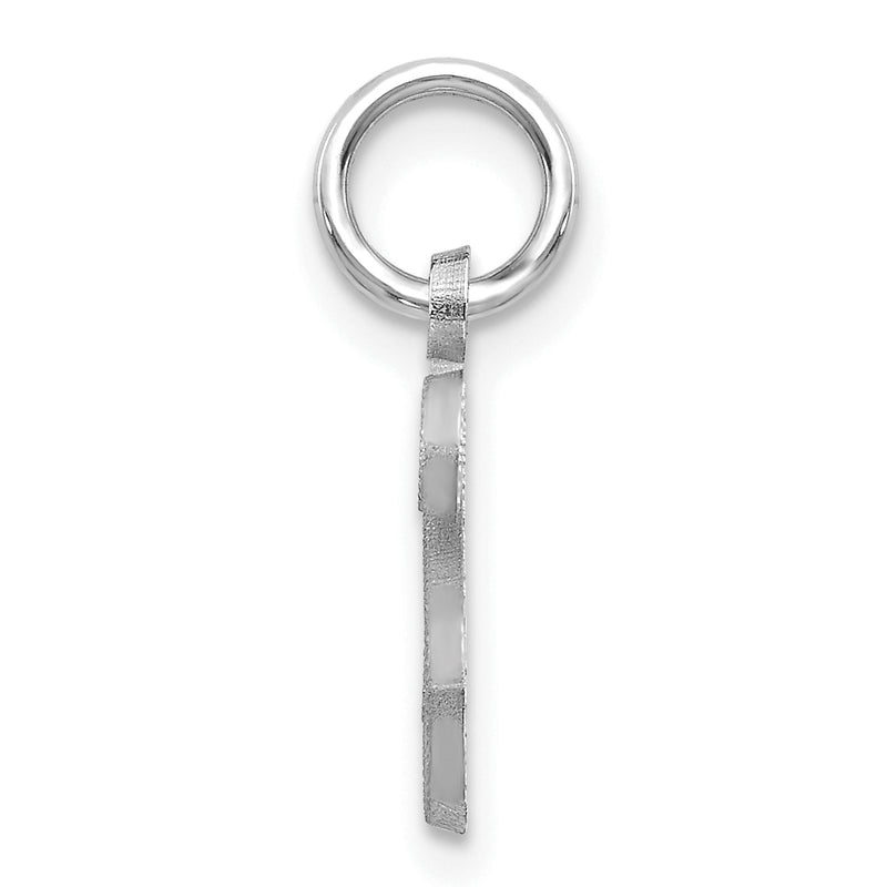 14K White Gold 14Kw Casted Script Letter S Initial Charm