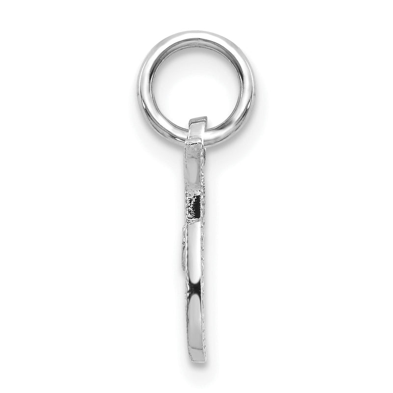 14K White Gold 14Kw Casted Script Letter T Initial Charm