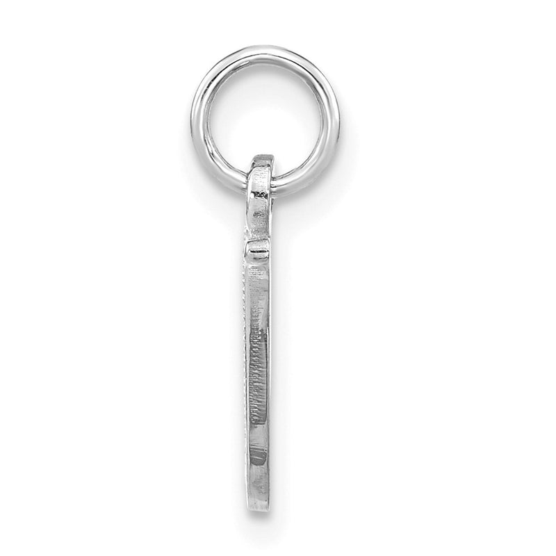 14K White Gold 14Kw Casted Script Letter W Initial Charm
