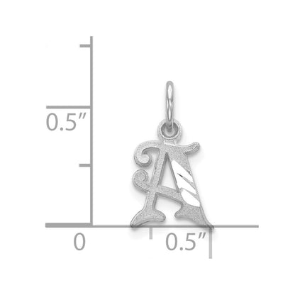 14K White Gold 14Kw Diamond-Cut Letter A Initial Charm