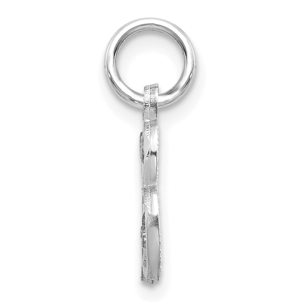 14K White Gold 14Kw Diamond-Cut Letter B Initial Charm