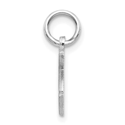 14K White Gold 14Kw Diamond-Cut Letter F Initial Charm