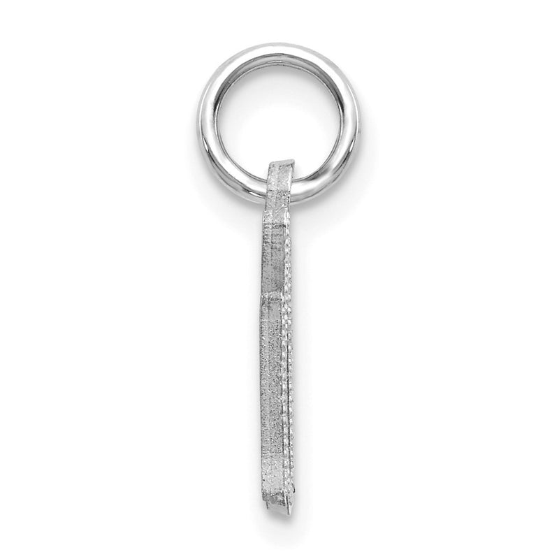 14K White Gold 14Kw Diamond-Cut Letter G Initial Charm