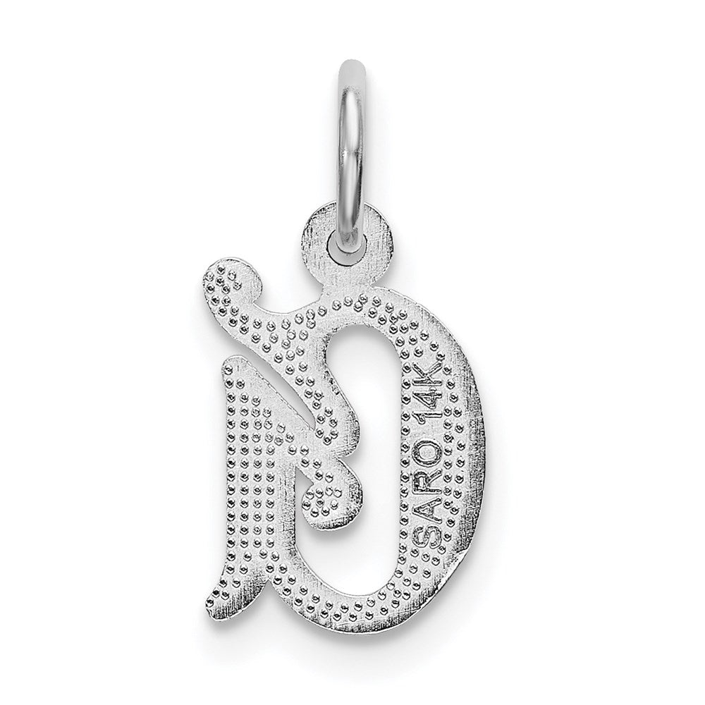 14K White Gold 14Kw Diamond-Cut Letter G Initial Charm