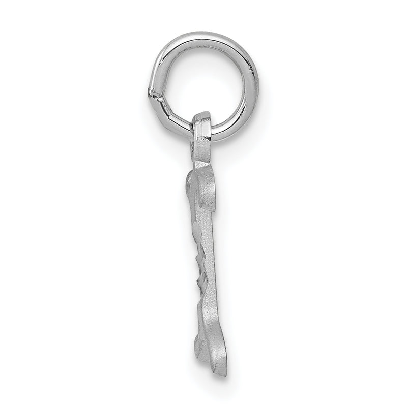 14K White Gold 14Kw Diamond-Cut Letter I Initial Charm