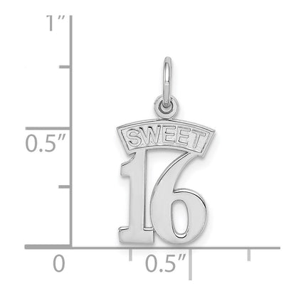 14K White Gold Sweet 16 Charm
