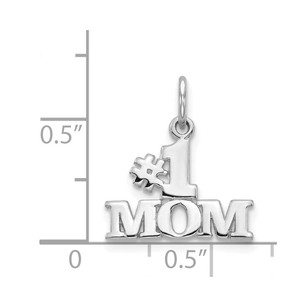 14K White Gold #1 Mom Charm