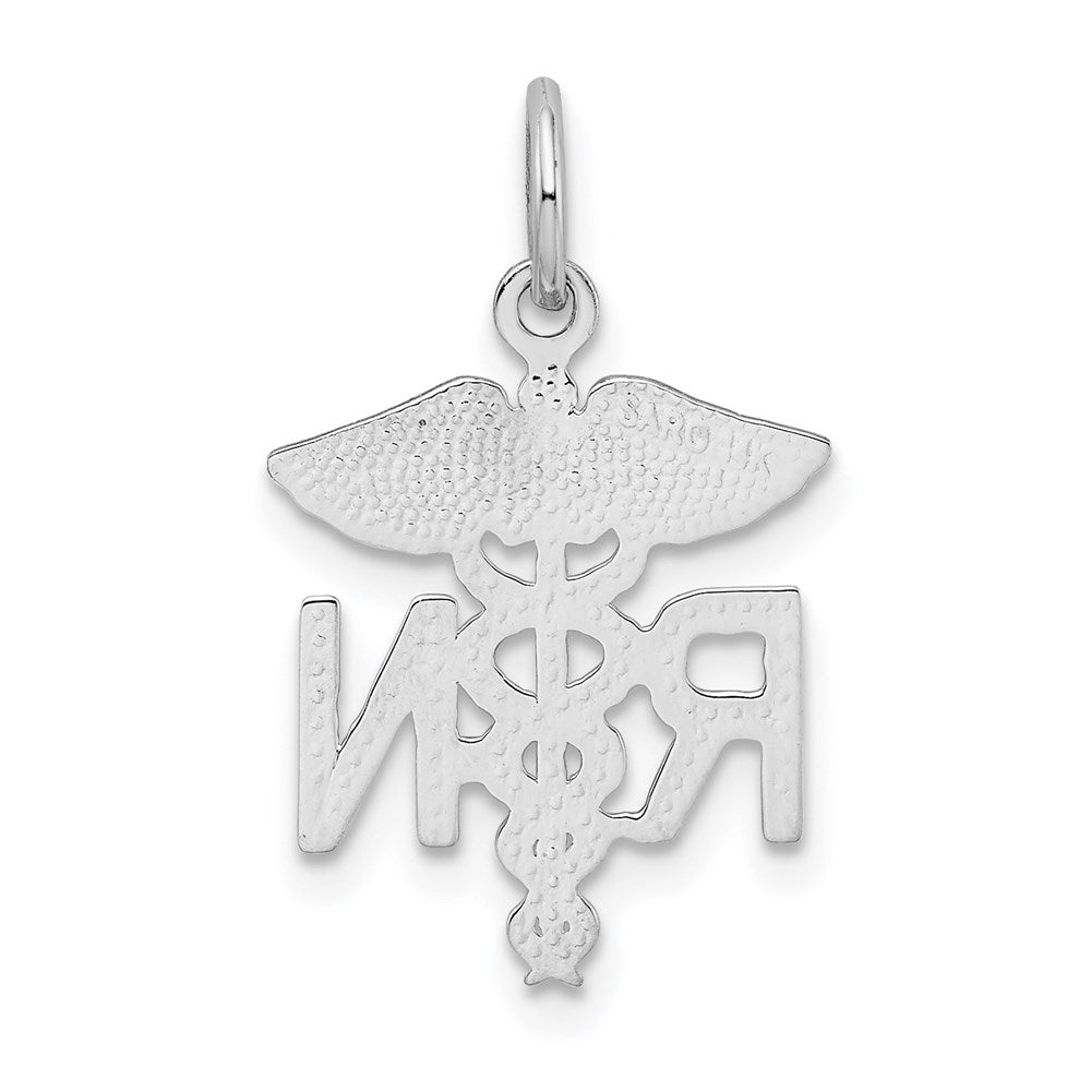 14K White Gold Rn Registered Nurse Charm