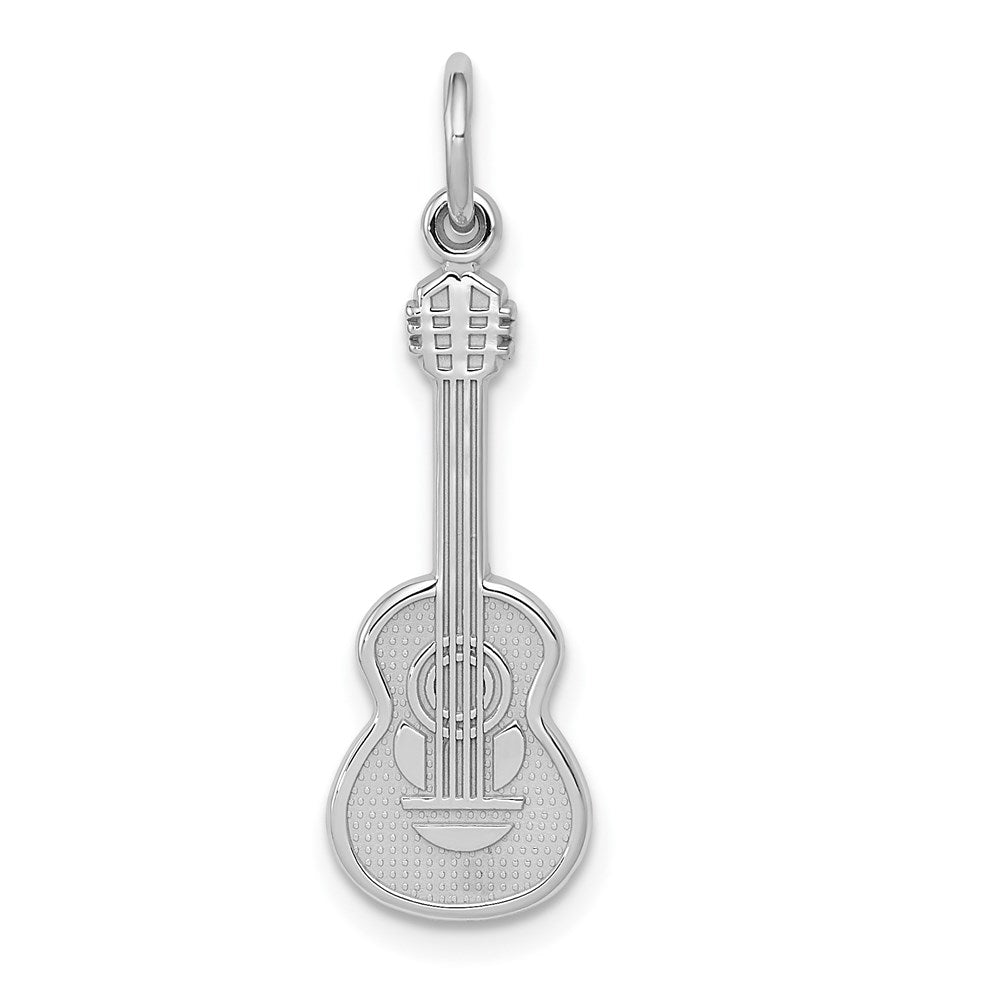 14K White Gold Guitar Charm