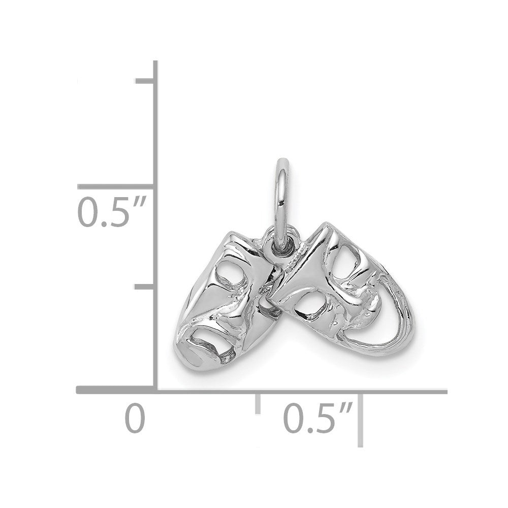 14K White Gold Comedy/Tragedy 2-Piece Charm