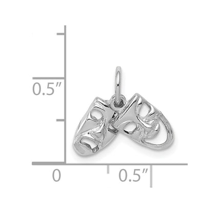 14K White Gold Comedy/Tragedy 2-Piece Charm