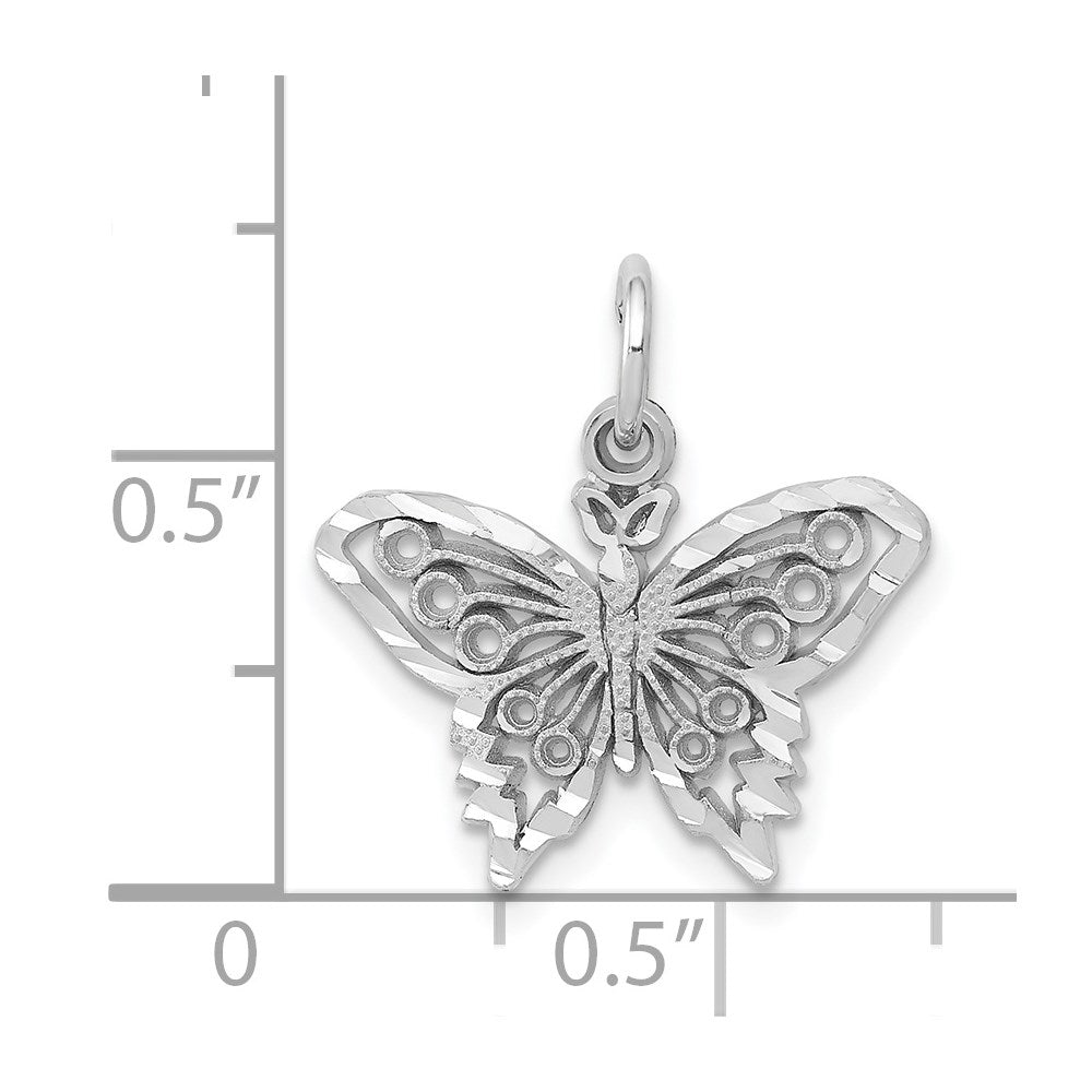 14K White Gold Butterfly Charm