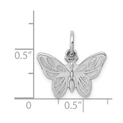 14K White Gold Butterfly Charm