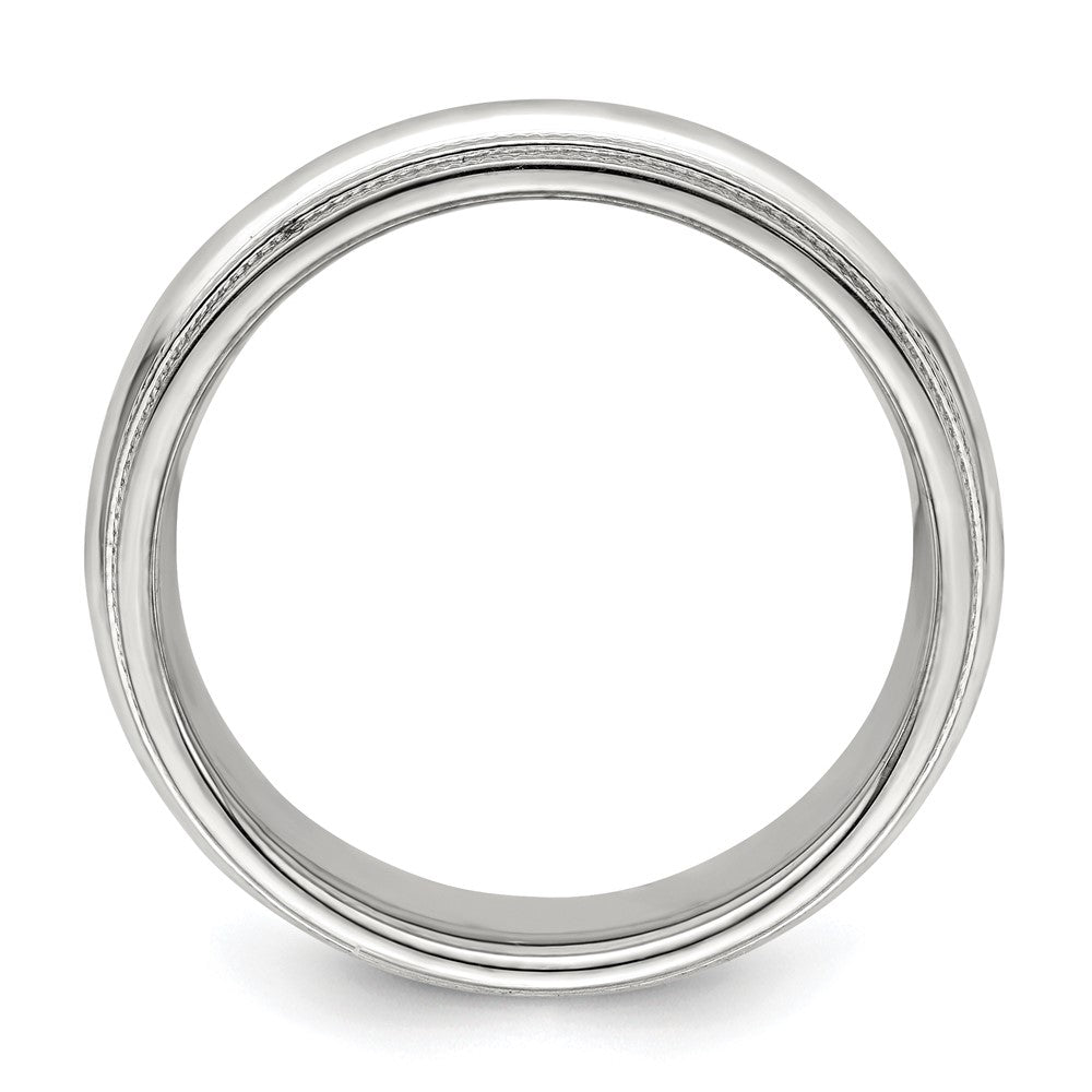 10k White Gold 6mm Double Milgrain Comfort Fit Wedding Band Ring
