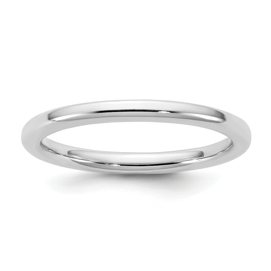 14K White Gold 2mm European Comfort Fit Band