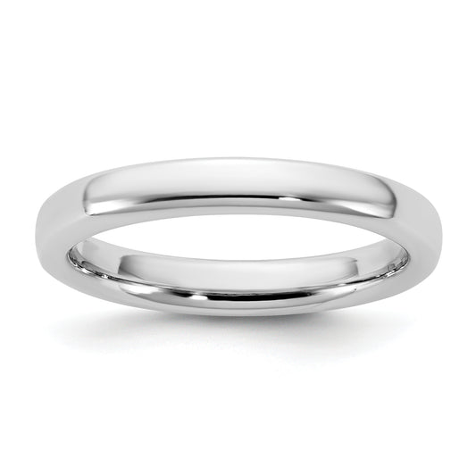 14K White Gold 3mm European Comfort Fit Band