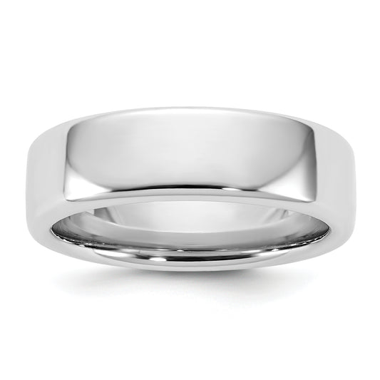 14K White Gold 6mm European Comfort Fit Band