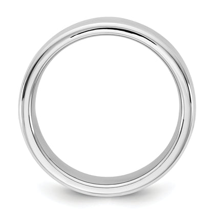 14K White Gold 8mm European Comfort Fit Band