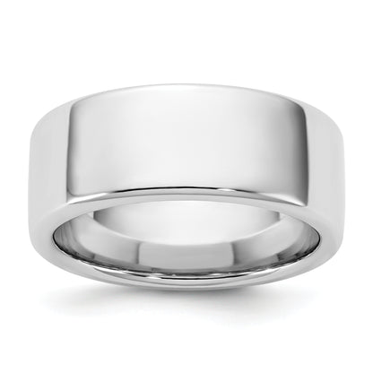 14K White Gold 8mm European Comfort Fit Band
