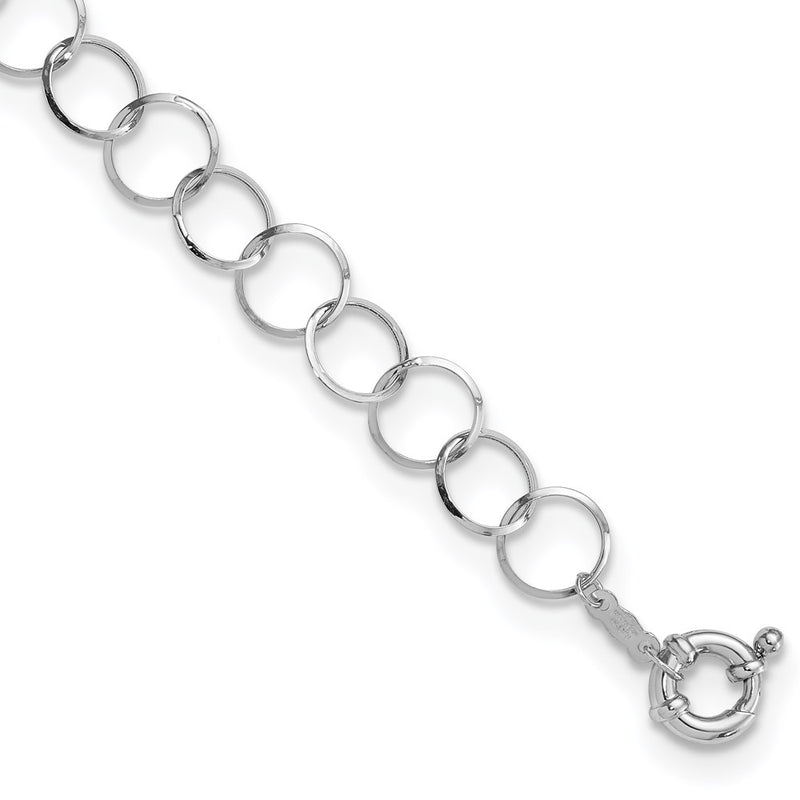 7.5 Inch 14K Wg Circle Bracelet