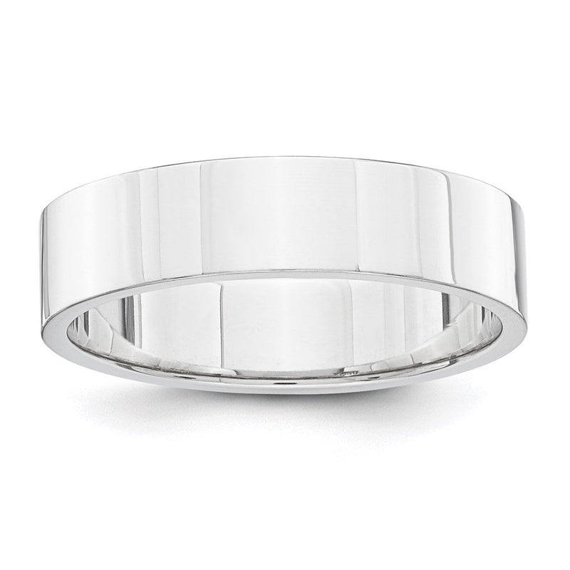 18k White Gold 5mm Flat Wedding Band Ring