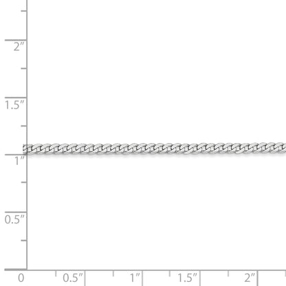 24 Inch 14K White Gold 2.2mm Flat Beveled Curb Chain