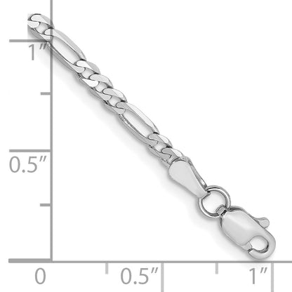 8.00 Inch 14K Wg 2.75mm Flat Figaro Chain