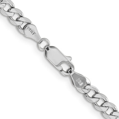 14K White Gold 20 Inch 4.5mm Flat Figaro With Lobster Clasp Chain