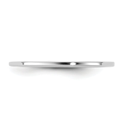 10K White Gold 10Kw 1mm Standard Flat Comfort Fit Band Size 8