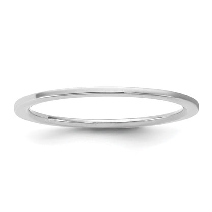 10K White Gold 10Kw 1mm Standard Flat Comfort Fit Band Size 8