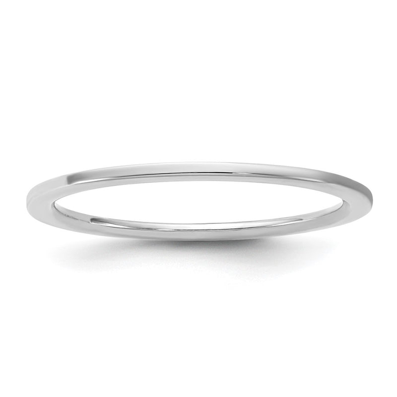 10K White Gold 10Kw 1mm Standard Flat Comfort Fit Band Size 4