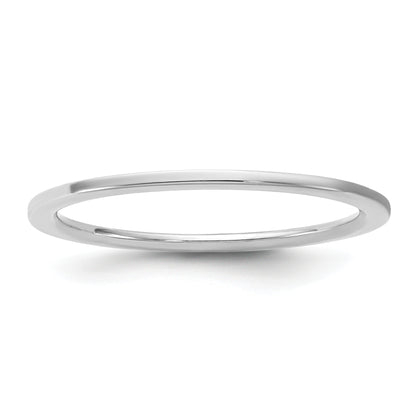 10K White Gold 10Kw 1mm Standard Flat Comfort Fit Band Size 8