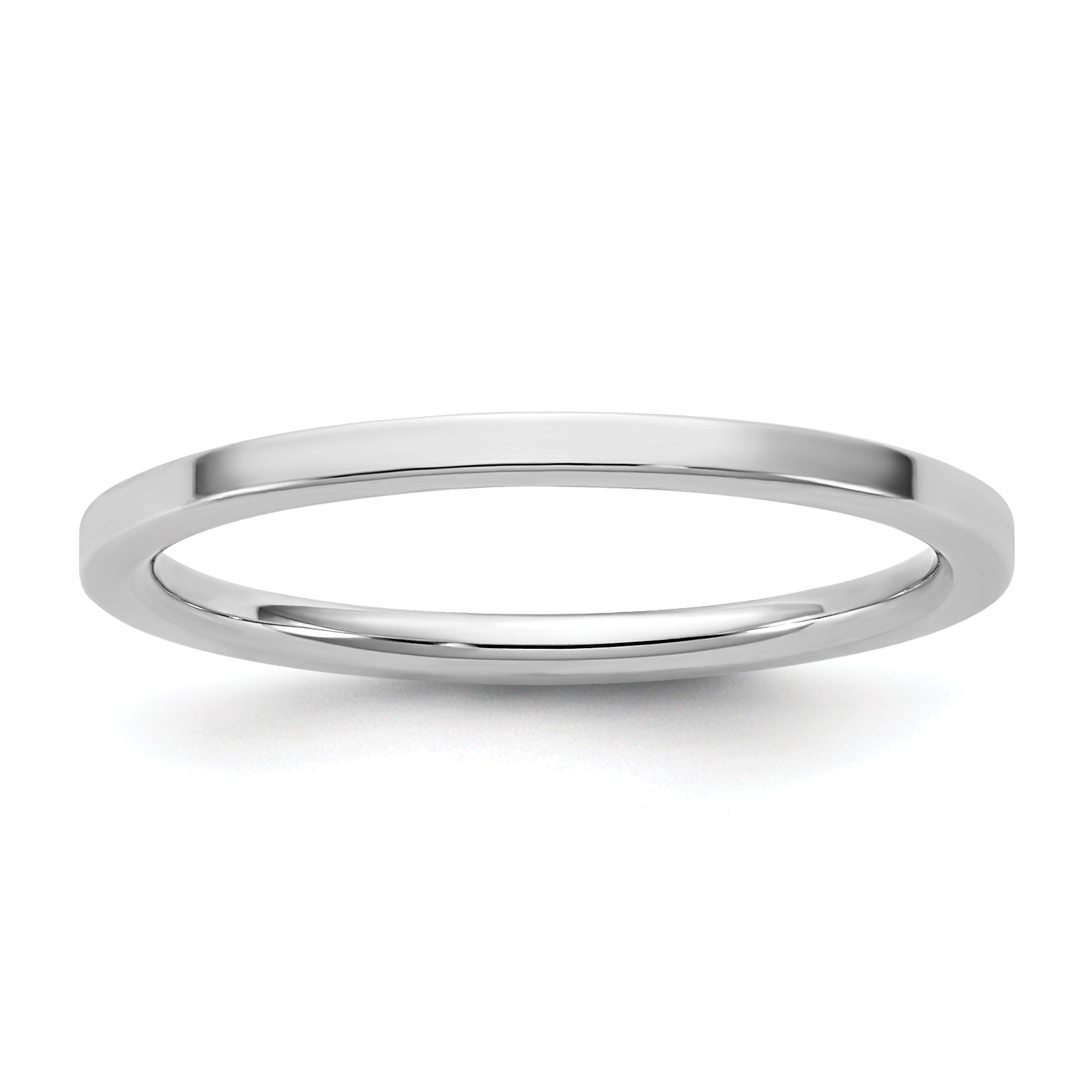 10K White Gold 10Kw 1.5mm Standard Flat Comfort Fit Band Size 10.5