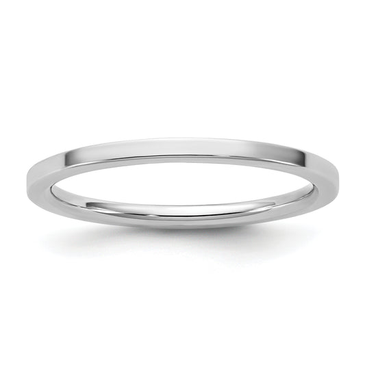 10K White Gold 10Kw 1.5mm Standard Flat Comfort Fit Band Size 10.5
