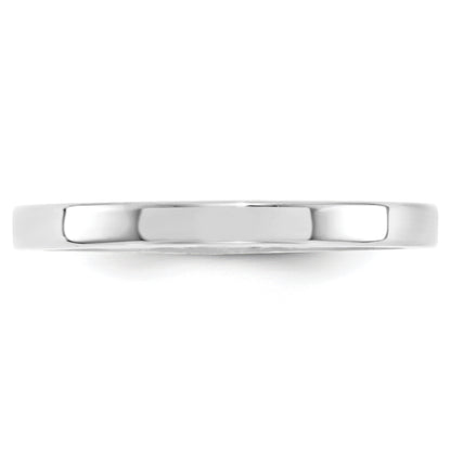 Solid 14K White Gold 2.5mm Standard Flat Comfort Fit Men's/Women's Wedding Band Ring Size 10
