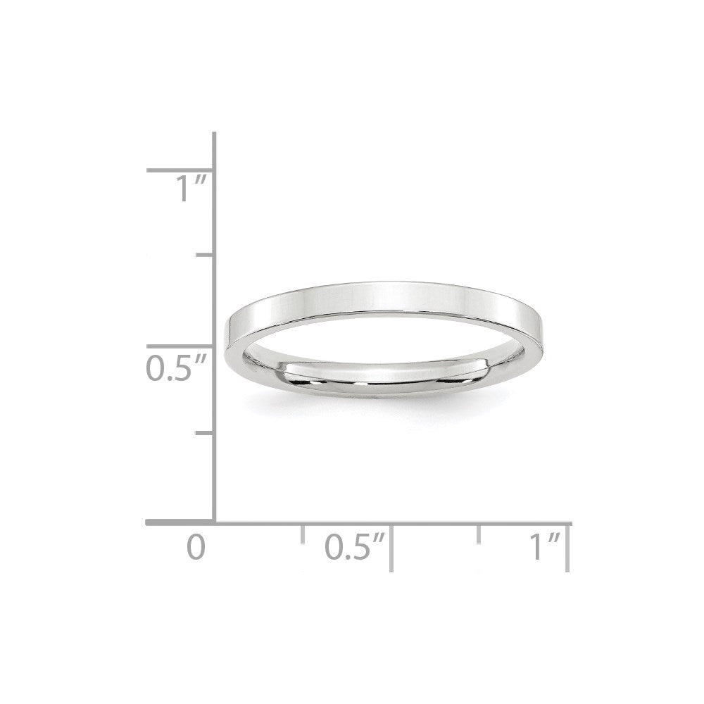 18k White Gold 2.5mm Standard Weight Flat Comfort Fit Wedding Band Ring