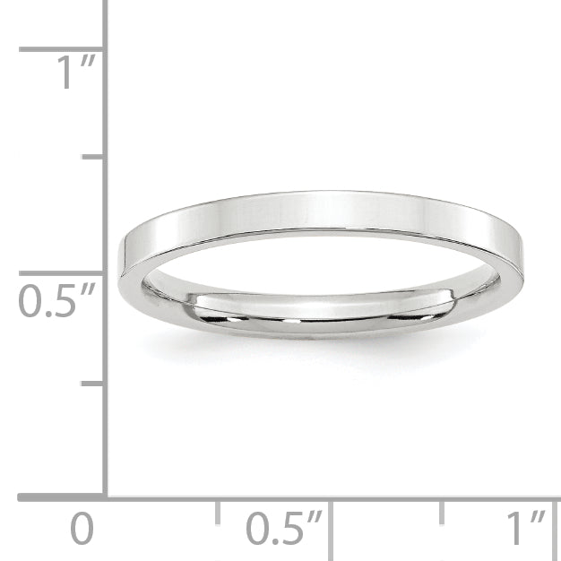 Solid 14K White Gold 2.5mm Standard Flat Comfort Fit Men's/Women's Wedding Band Ring Size 10