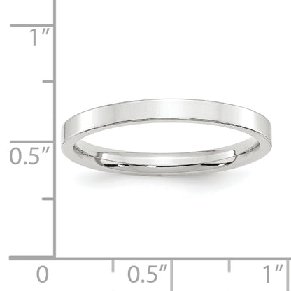 Solid 14K White Gold 2.5mm Standard Flat Comfort Fit Men's/Women's Wedding Band Ring Size 10