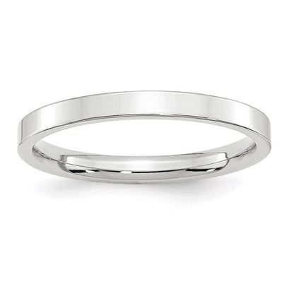 18k White Gold 2.5mm Standard Weight Flat Comfort Fit Wedding Band Ring