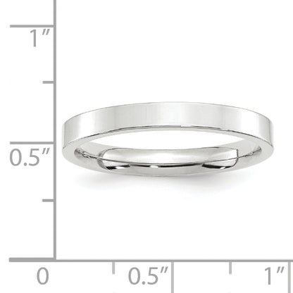 Solid 14K White Gold 3mm Standard Flat Comfort Fit Men's/Women's Wedding Band Ring Size 4