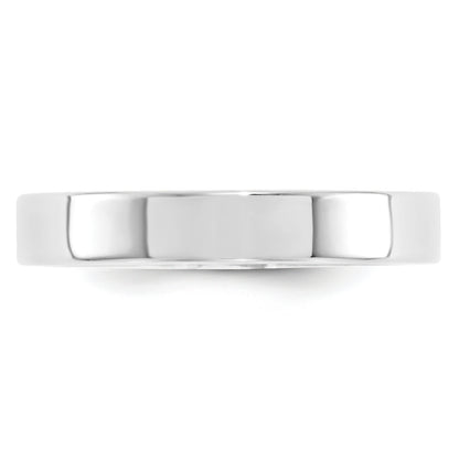 Solid 10K White Gold 4mm Standard Flat Comfort Fit Men's/Women's Wedding Band Ring Size 14