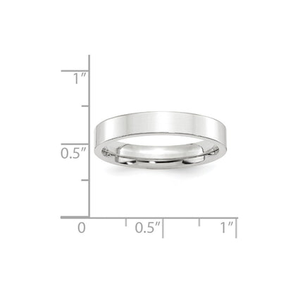 10k White Gold 4mm Standard Weight Flat Comfort Fit Wedding Band Ring